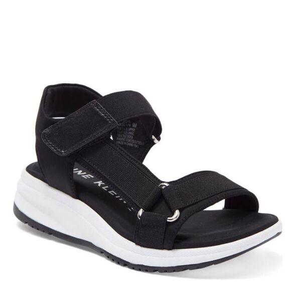 ANNE‎ KLEIN Goldie Sport Sneaker Sandal, Comfort Cushioned, Black, Size 9.5, NWT - Picture 1 of 16